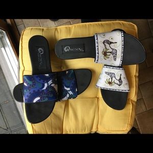 🏝Onesol Sandles Ladies size 9 Sole Base 1 1/2in. heel w/ 4 Interchange Tops 🏝